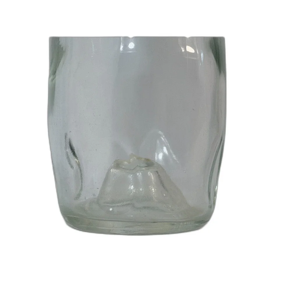 VTG Handblown Glass Decanter Cork Stopper Grecian Foil Dimpled Odyssey Clear
